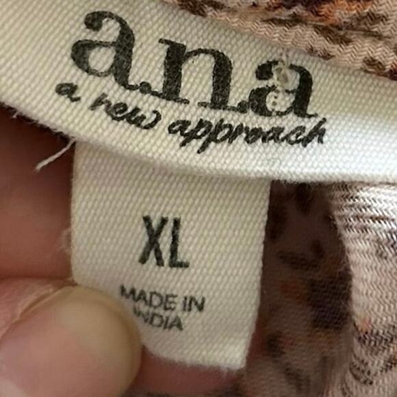 ana Long Sleeve Blouse Top Boho Cottage Western Women Floral Peach Brown Size XL - Picture 4 of 6